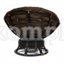 Кресло-качалка "PAPASAN" w 23/01 B с подушкой, Antique brown (античный черно-коричневый), ткань Коричневый, 3М7-147