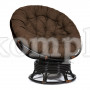 Кресло-качалка "PAPASAN" w 23/01 B с подушкой, Antique brown (античный черно-коричневый), ткань Коричневый, 3М7-147