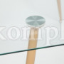 Стол SOPHIA (mod. 5003) металл/стекло (8мм), 140 х 80 х 75 см, бук/прозрачный