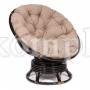 Кресло-качалка "PAPASAN" w 23/01 B с подушкой, Antique brown (античный черно-коричневый), экошерсть Коричневый, 1811-5