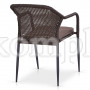 Плетеный стул Y35B-W2390 Brown с подушкой