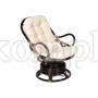 Кресло вращающееся "FLORES" 5005 с подушкой, Antique brown (античный черно-коричневый), ткань: хлопок, цвет: натуральный