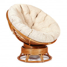 Кресло-качалка "PAPASAN" w 23/01 B с подушкой, Cognac (коньяк), ткань Старт