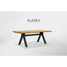 ALASKA стол обеденный TEAK NATURAL-CARBON MATTE 200х100