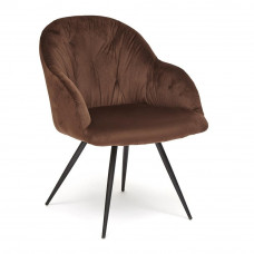 Кресло LIVORNO (mod.1602) металл/ткань, 67х57х82см, коричневый вельвет