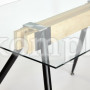 Стол FRONDO (mod. DT1356) металл/стекло/дерево, 120*80*76 см, прозрачный/натуральный/черный