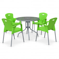 Комплект мебели для кафе TD90/XRF065BG-Green (4+1)