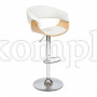 Барный стул VIMTA (mod.4021S) металл/дерево/экокожа, 60х51х91,5-112,5 см, высота сиденья 61,5-82,5 см, белый/натуральный/хром