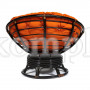 Кресло-качалка "PAPASAN" w 23/01 B с подушкой, Antique brown (античный черно-коричневый), ткань Оранжевый, С 23