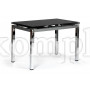 Стол CAMPANA (mod. 346) металл/стекло (8мм), 110/170 х 70 х 76 см, хром/черный