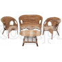 Комплект "Mandalino" 05/21 (диван + 2 кресла + стол овальный) ротанг, walnut (грецкий орех), плетение-банановые листья