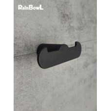 Крючок для ванной Rainbowl 1128-2BP HOME двойной чёрный матовый