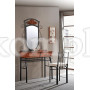 Столик туалетный CANZONA (столик/зеркало + стул) 95х46х162см, черный/красный дуб