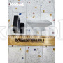 Мыльница для ванной Rainbowl 2785-1BP CUBE квадратная настенная стекло черная матовая