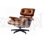 Кресло EAMES LOUNGE CHAIR коричневое и оттоманка EAMES LOUNGE CHAIR коричневое