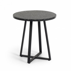 Круглый стол из терраццо Tella, черный d 75 см