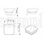 Мыльница для ванной Rainbowl 2785-8BP CUBE квадратная настенная керамика чёрная матовая