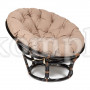 Кресло "PAPASAN" 23/01 W с подушкой, Antique brown (античный черно-коричневый), экошерсть Коричневый, 1811-5