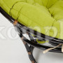 Кресло "PAPASAN" 23/01 W с подушкой, Antique brown (античный черно-коричневый), флок Олива, 23