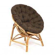 Кресло "PAPASAN CLEO ECO" с подушкой, Natural (натуральный), ткань Коричневый