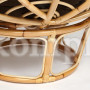 Кресло "PAPASAN ECO" P115-1/SP STD / c подушкой, ремешками / Natural (натуральный), ткань Коричневый, 3М7-147