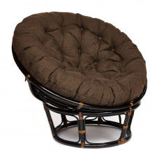 Кресло "PAPASAN" 23/01 W с подушкой, Antique brown (античный черно-коричневый), ткань Коричневый, 3М7-147