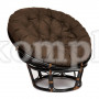 Кресло "PAPASAN" 23/01 W с подушкой, Antique brown (античный черно-коричневый), ткань Коричневый, 3М7-147