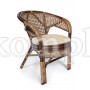 Комплект "PELANGI" 02/15 (стол со стеклом + 4 кресла) без подушек, ротанг, walnut (грецкий орех)
