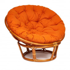 Кресло "PAPASAN" 23/01 W с подушкой, Cognac (коньяк), ткань Оранжевый, С 23
