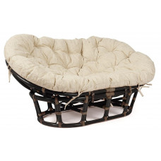 Кресло "MAMASAN" 23/02 W с подушкой, Antique brown (античный черно-коричневый)