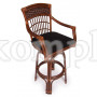 Барный стул Andrea Pecan Washed (античн. орех), ткань рубчик, цвет кремовый