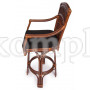 Барный стул Andrea Pecan Washed (античн. орех), ткань рубчик, цвет кремовый