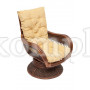 Кресло-качалка "ANDREA Relax Medium" с подушкой, Pecan Washed (античн. орех), ткань рубчик, цвет кремовый