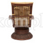 Кресло-качалка "ANDREA Relax Medium" с подушкой, Pecan Washed (античн. орех), ткань рубчик, цвет кремовый