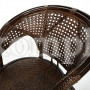 Террасный комплект "PELANGI" (стол со стеклом + 2 кресла) без подушек, ротанг