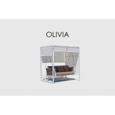 OLIVIA кресло подвесное двойное KUBU/ WHITE WASH