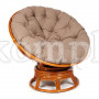 Кресло-качалка "PAPASAN" w 23/01 B с подушкой, Cognac (коньяк), экошерсть Коричневый, 1811-5