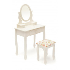 Туалетный столик с зеркалом и табуретом Secret De Maison COIFFEUSE (mod. HX15-075) дерево павловния, мдф, 70x40x130см / 36x38x44см, butter white (слоновая кость)