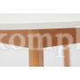 Стол обеденный раскладной BOSCO (Боско) основание бук, столешница мдф, 120+30*80см, Белый+Натуральный (Бук