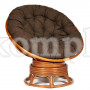 Кресло-качалка "PAPASAN" w 23/01 B с подушкой, Cognac (коньяк), ткань Коричневый, 3М7-147